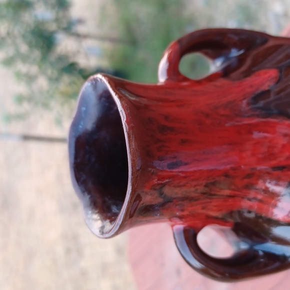 ❤Brown Terracotta vase with red drip glaze. - Picture 4 of 4